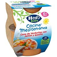 Hero Baby Cocina Mediterránea Cena Potito de Verduras con Jamón y Quesito para bebés a partir de 6 meses Pack 2 x 200 g